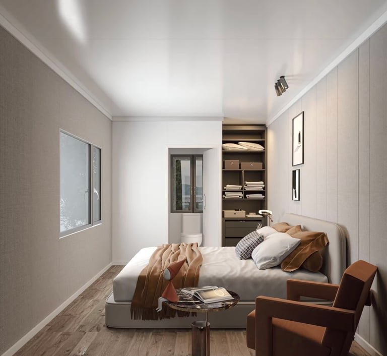 1BHK Duplex Prefab House with Rooftop Deck, Fully Furnished Modular Kitchen and Washroom Interiors, 592 sq. ft, Tiny House, Prefab Container House, Easy Setup - Image 4