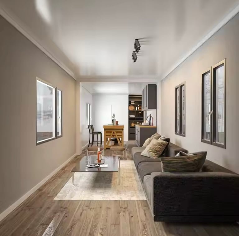 1BHK Duplex Prefab House with Rooftop Deck, Fully Furnished Modular Kitchen and Washroom Interiors, 592 sq. ft, Tiny House, Prefab Container House, Easy Setup - Image 2
